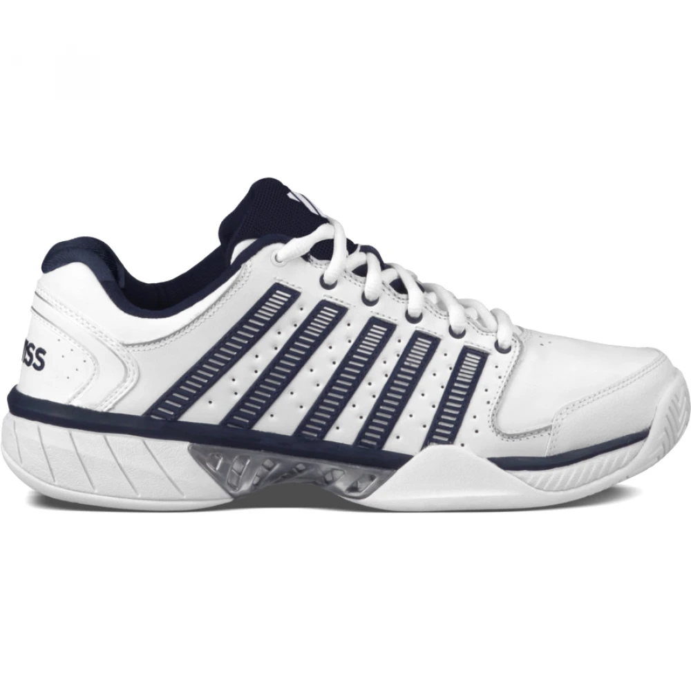 K-Swiss Men’s Hypercourt Express Leather Tennis Shoes (White/ Navy) 3 K-Swiss Men’s Hypercourt Express Leather Tennis Shoes (White/ Navy)