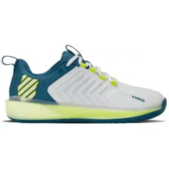 K-Swiss Men’s Ultrashot 3 Tennis Shoes (Brilliant White/Celestial/Evening Primrose)