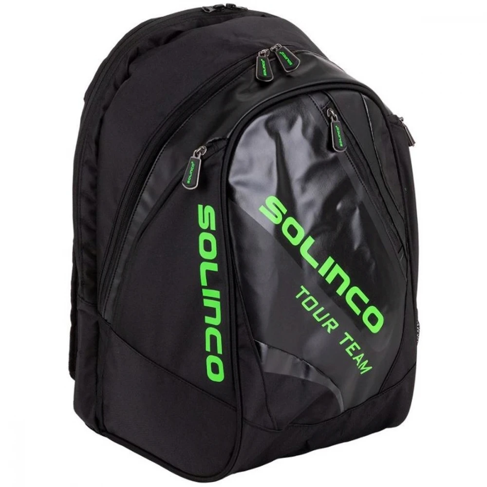 Solinco Tour Tennis Backpack (Black/Neon Green) 3 Solinco Tour Tennis Backpack (Black/Neon Green)