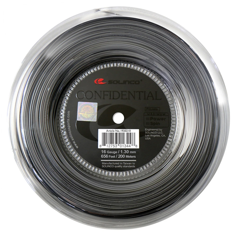 Solinco Confidential 16L Silver Tennis String (Reel) 3 Solinco Confidential 16L Silver Tennis String (Reel)