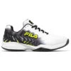 Fila Men’s Volley Zone Pickleball Shoes (White/Black/Safety Yellow)