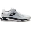 Lotto Men’s Mirage 100 Clay Tennis Shoes (White/Black/Silver Metal)