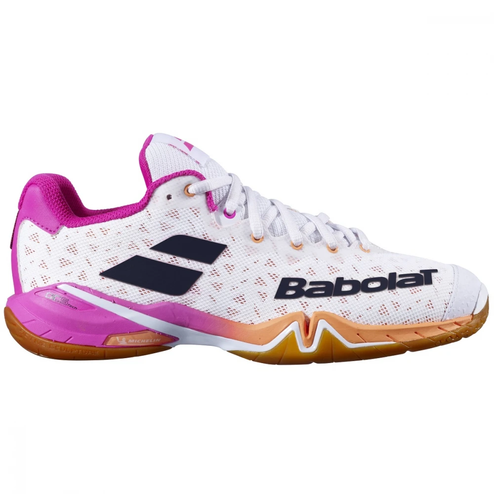 Babolat Women’s Shadow Tour Indoor Tennis Shoes (White/Pink) 3 Babolat Women’s Shadow Tour Indoor Tennis Shoes (White/Pink)