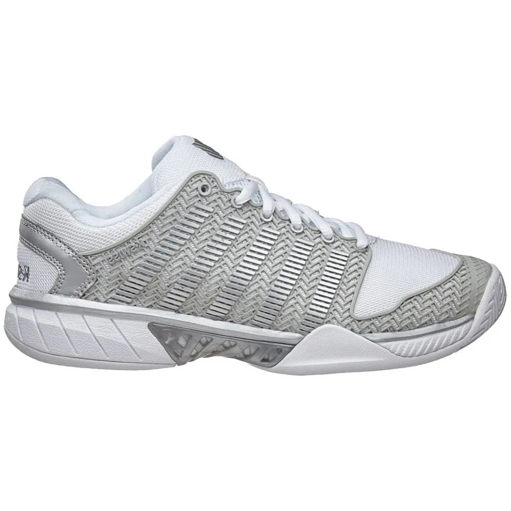 K-Swiss Women’s Hypercourt Express Tennis Shoes (White/Silver)