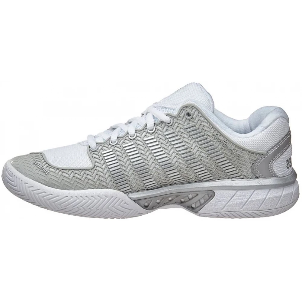 K-Swiss Women’s Hypercourt Express Tennis Shoes (White/Silver) - Image 2