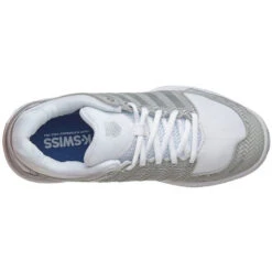 K-Swiss Women’s Hypercourt Express Tennis Shoes (White/Silver) -Tennis Equip Shop 93377 153 K Swiss Womens Hypercourt Express Tennis Shoe White Silver c 1000 1000