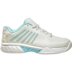K-Swiss Women’s Hypercourt Express 2 Tennis Shoes (Vaporous Gray/White/Blue Glow)