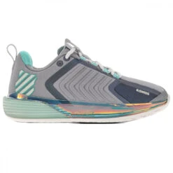 K-Swiss Womenâs Ultrashot 3 Tennis Shoes (Alloy/Brilliant White/Turquoise)