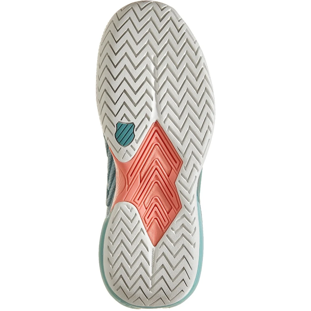 K-Swiss Women’s Ultrashot 3 Tennis Shoes (Blanc De Blanc/Nile Blue/Desert Flower) - Image 3
