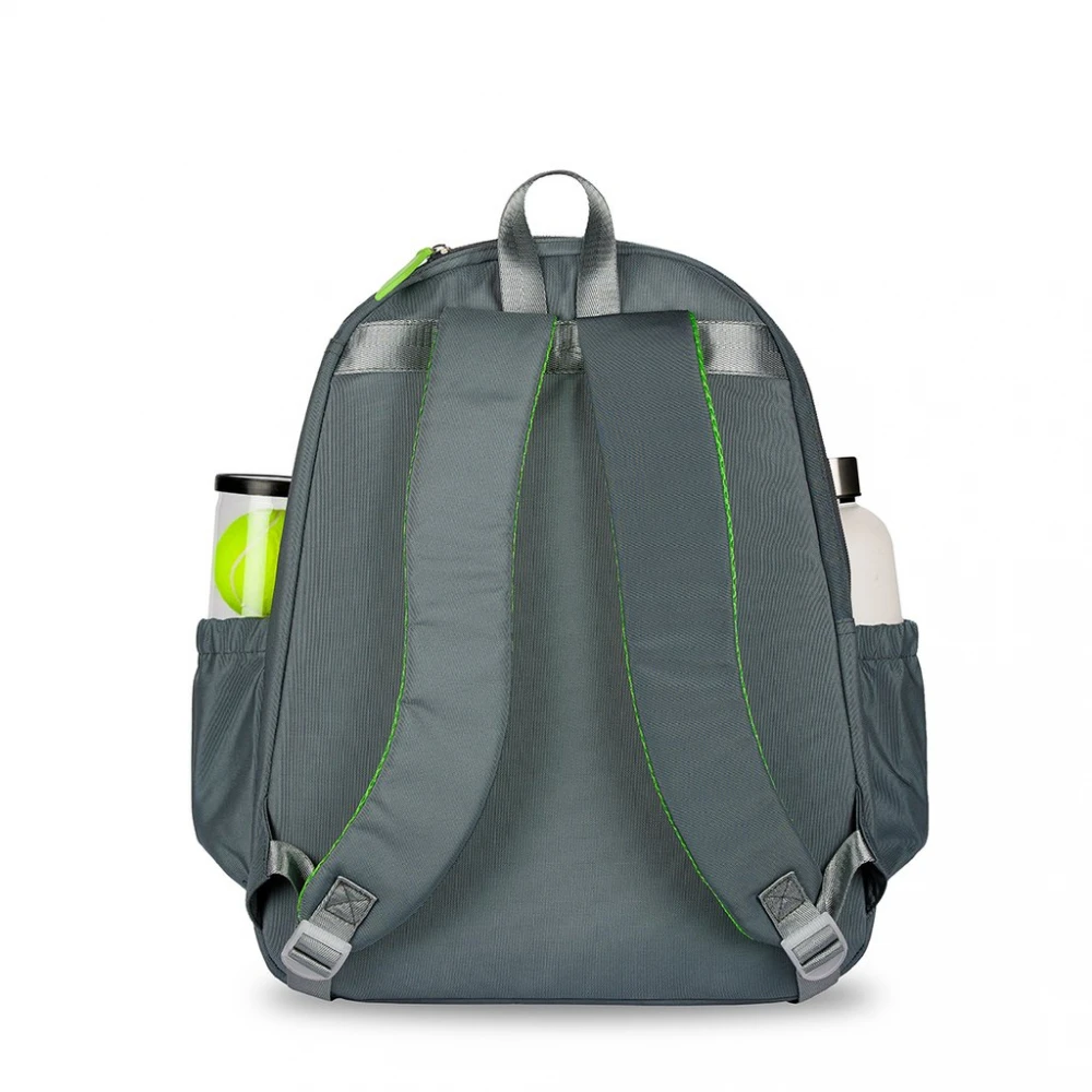 Ame & Lulu Courtside Tennis Backpack 2.0 (Charcoal/Lime) 4 Ame & Lulu Courtside Tennis Backpack 2.0 (Charcoal/Lime) - Image 2