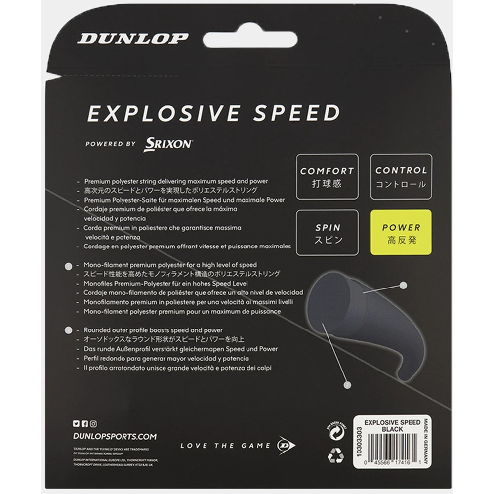 Dunlop Explosive Speed Blue 17g Tennis String (Set) - Image 2