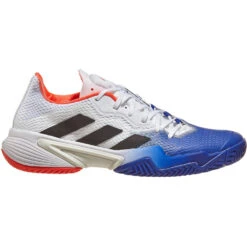 Adidas Men’s Barricade Tennis Shoes (Lucid Blue/Core Black/Solar Red)