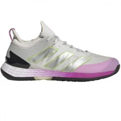 Adidas Men’s Adizero Ubersonic 4 Tennis Shoes (Crystal White/Silver Metal/Pulse Lilac)