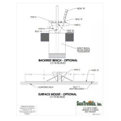 SunTrends 6-Foot Cabana Bench Modified -Tennis Equip Shop SunTrends Cabana Bench Installation Options 1000 1000 4