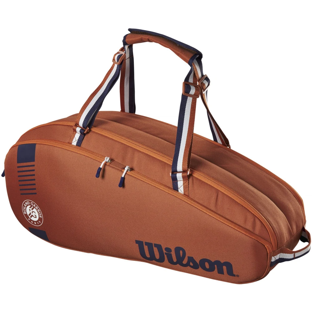 Wilson Roland Garros Team 6 Pack Tennis Bag (White/Clay/Navy) 3 Wilson Roland Garros Team 6 Pack Tennis Bag (White/Clay/Navy)