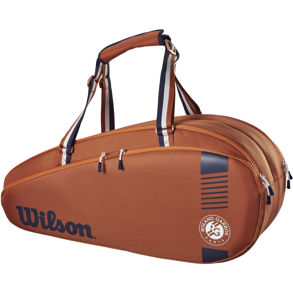 Wilson Roland Garros Team 6 Pack Tennis Bag (White/Clay/Navy) 4 Wilson Roland Garros Team 6 Pack Tennis Bag (White/Clay/Navy) - Image 2