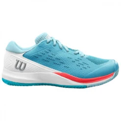 Wilson Womenâs Rush Pro ACE Tennis Shoes (Scuba Blue/White/Fiery Coral)