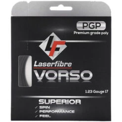 Laserfibre Vorso 17g Black Tennis Racquet String (Set)