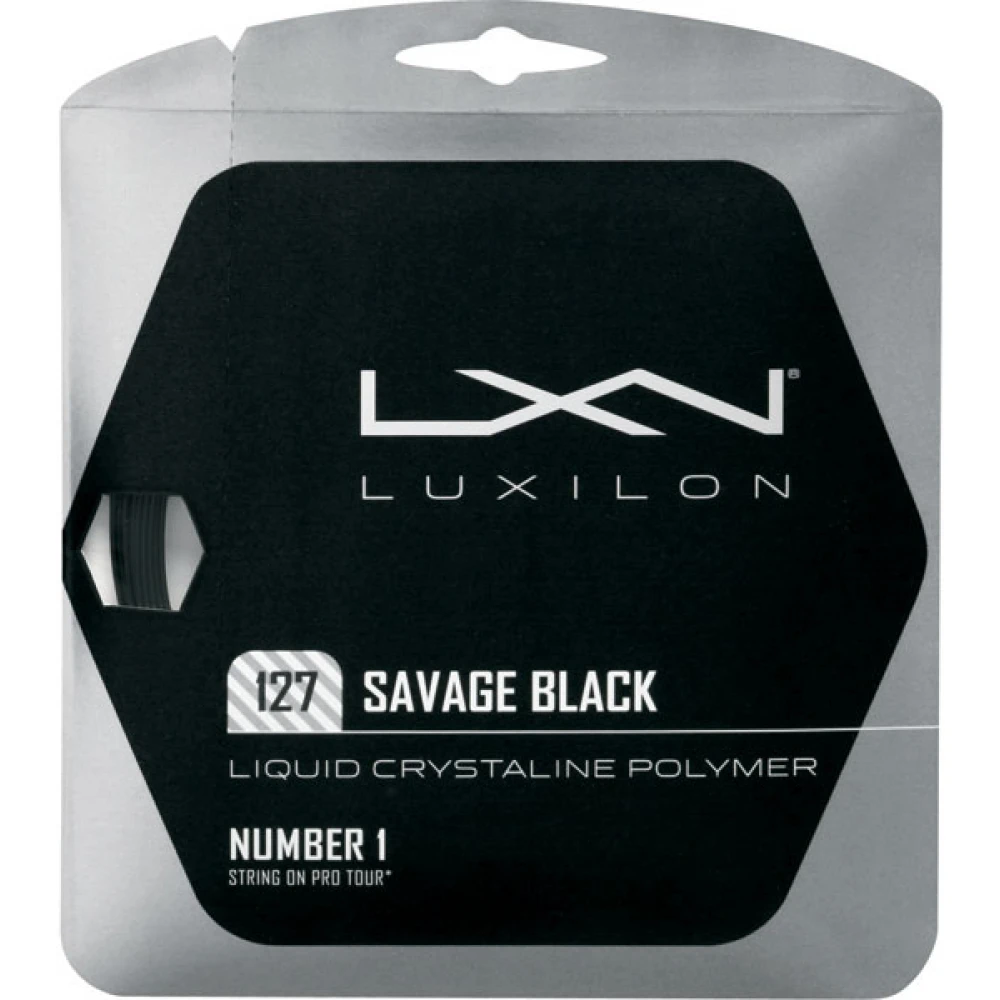 Luxilon Savage Black 127 16g Tennis String (Set) 3 Luxilon Savage Black 127 16g Tennis String (Set)