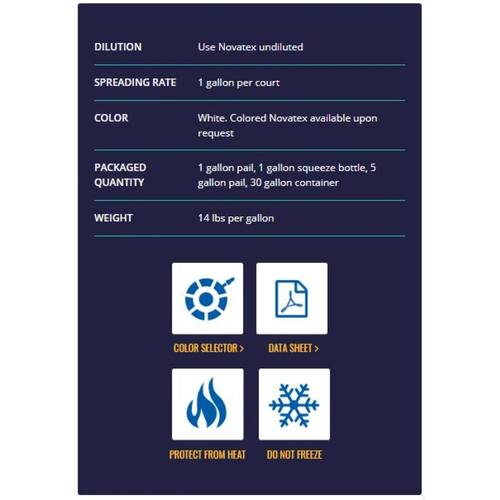 Nova NovaTex Textured Tennis Court Line Paint (1 Gallon Pail) 4 Nova NovaTex Textured Tennis Court Line Paint (1 Gallon Pail) - Image 2