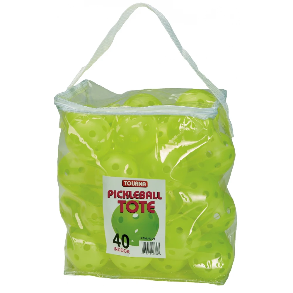 Tourna Indoor Optic Yellow Pickleballs (40-Ball Tote) 3 Tourna Indoor Optic Yellow Pickleballs (40-Ball Tote)
