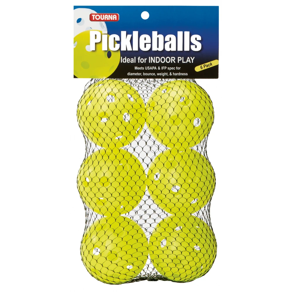 Tourna Indoor Optic Yellow Pickleballs (6-Pack) 3 Tourna Indoor Optic Yellow Pickleballs (6-Pack)