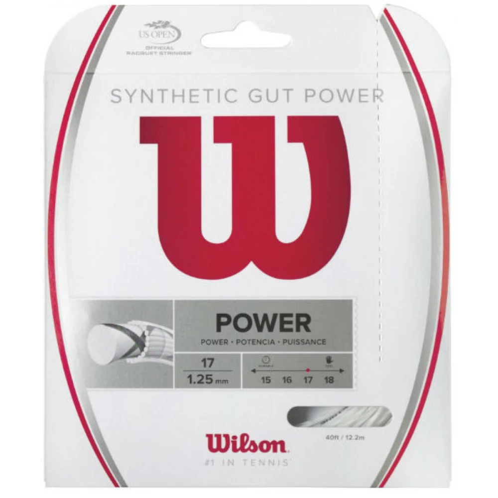 Wilson Synthetic Gut Power 17g White Tennis String (Set) 3 Wilson Synthetic Gut Power 17g White Tennis String (Set)