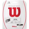 Wilson Revolve Twist 16g Grey Tennis String (Set) -Tennis Equip Shop wr830000116 revolve twist 16 gy pkg 1000 1000