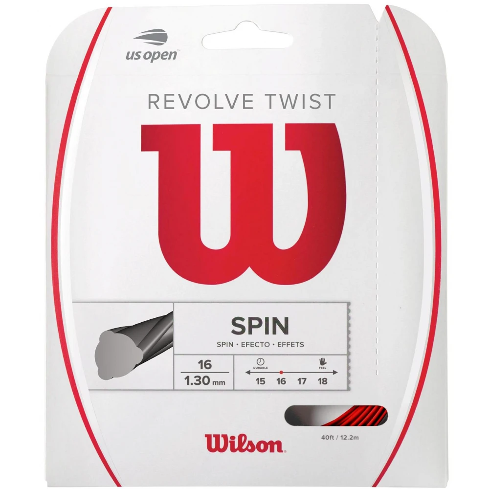 Wilson Revolve Twist 16g Red Tennis String (Set) 3 Wilson Revolve Twist 16g Red Tennis String (Set)