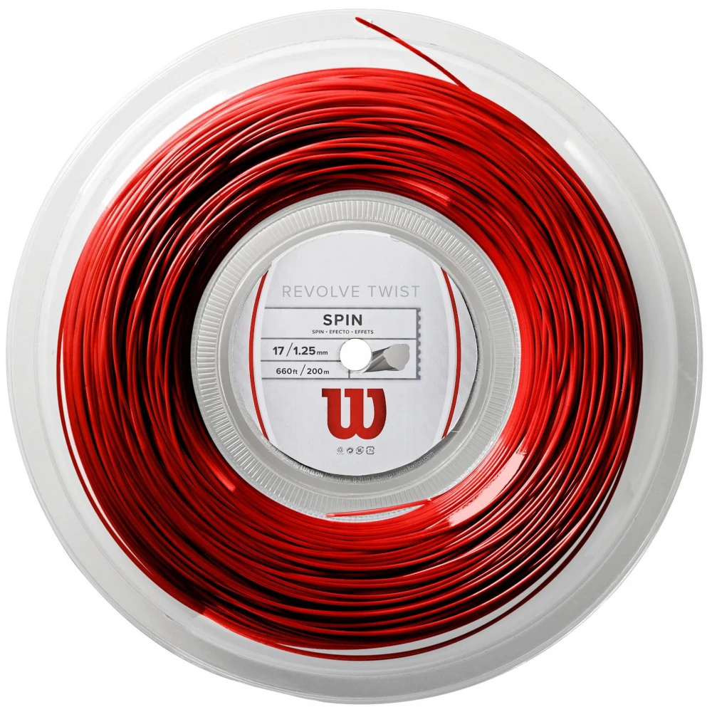 Wilson Revolve Twist 17g Red Tennis String (Reel) 3 Wilson Revolve Twist 17g Red Tennis String (Reel)