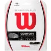 Wilson Sensation Plus 17g Black Tennis String (Set) -Tennis Equip Shop wr830020117 sensation plus 17 bk pkg 1000 1000