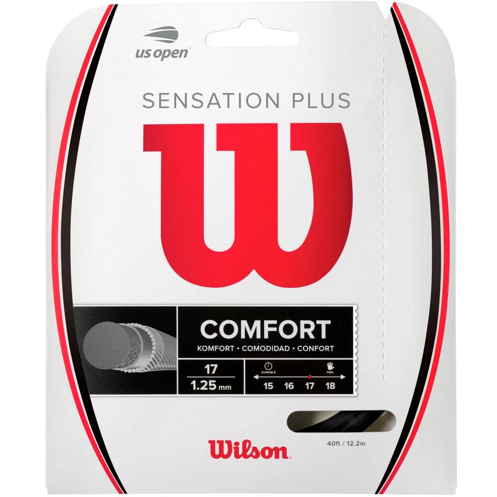 Wilson Sensation Plus 17g Black Tennis String (Set) 3 Wilson Sensation Plus 17g Black Tennis String (Set)