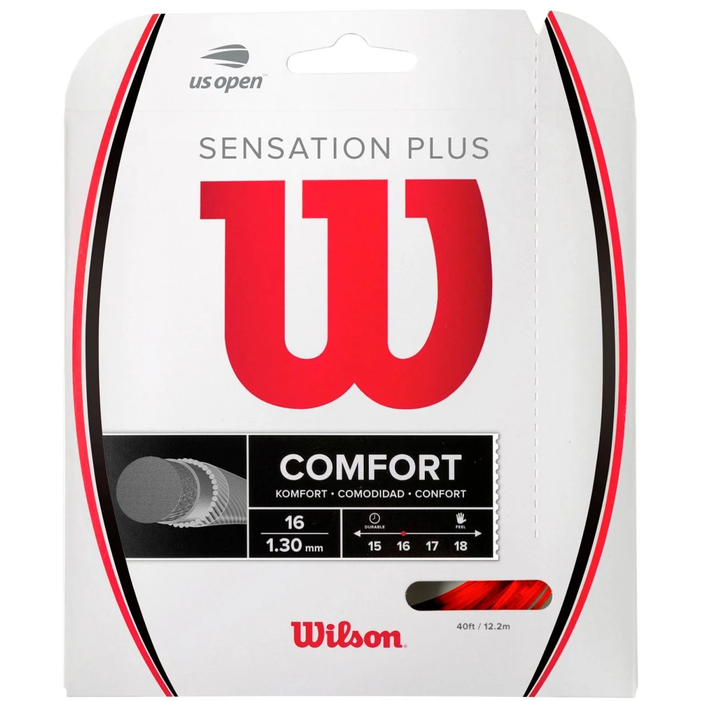 Wilson Sensation Plus 16g Red Tennis String (Set) 3 Wilson Sensation Plus 16g Red Tennis String (Set)