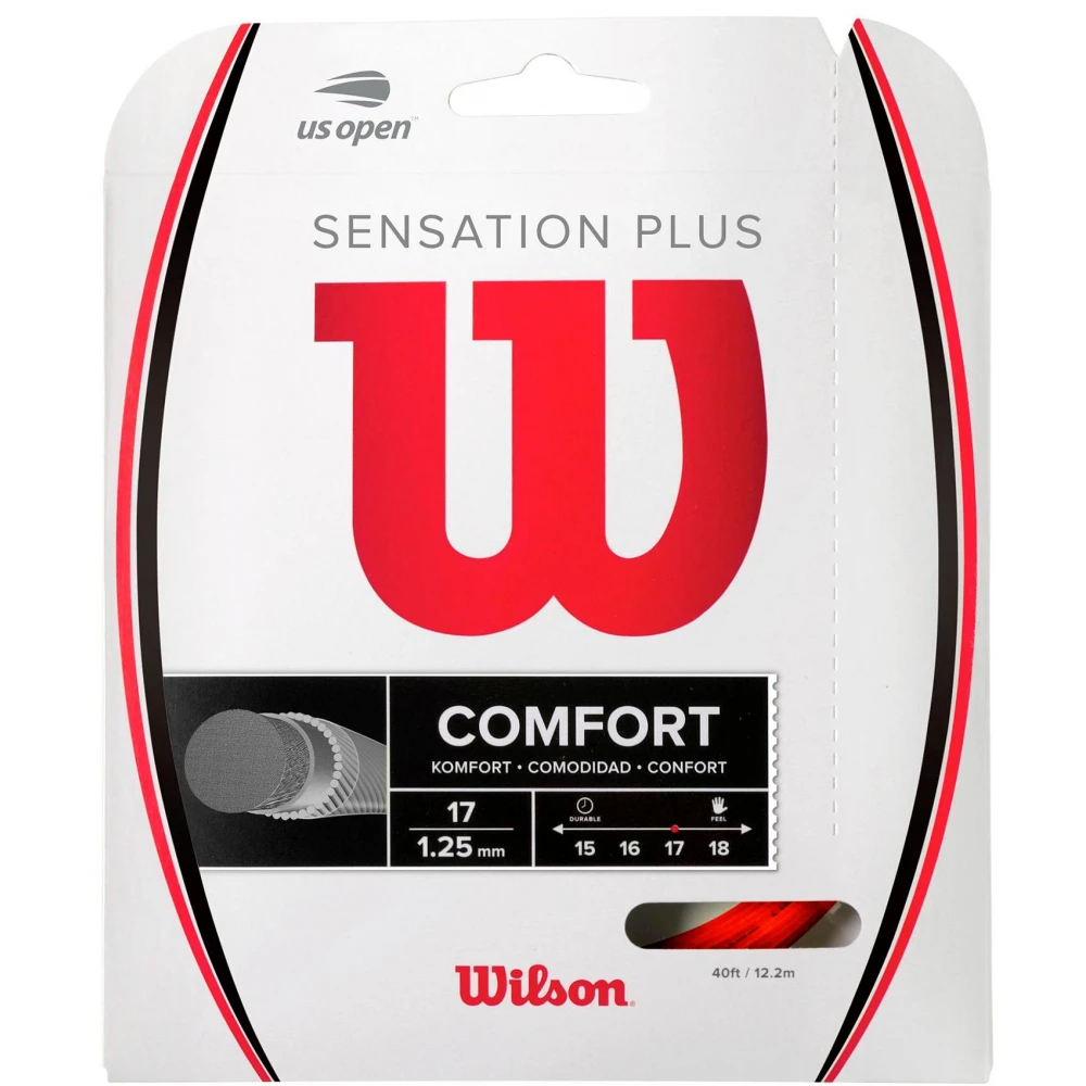 Wilson Sensation Plus 17g Red Tennis String (Set) 3 Wilson Sensation Plus 17g Red Tennis String (Set)