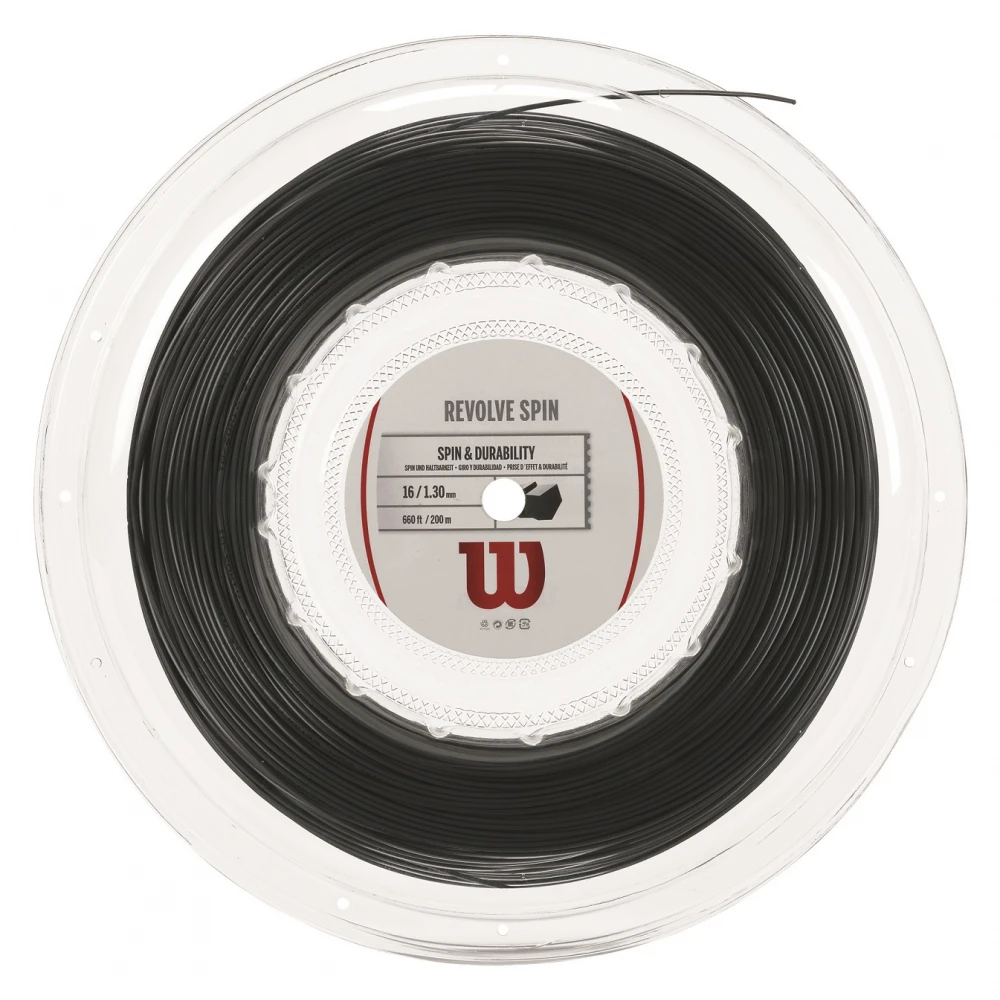 Wilson Revolve Spin 16g Black Tennis String (Reel) 2 Wilson Revolve Spin 16g Black Tennis String (Reel)