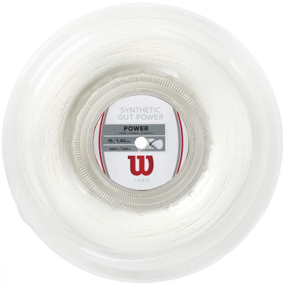 Wilson Synthetic Gut Power 17g White Tennis String (Reel) 3 Wilson Synthetic Gut Power 17g White Tennis String (Reel)